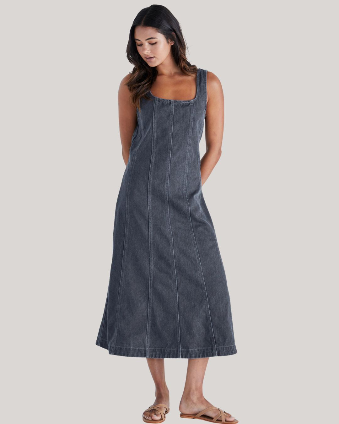sass denim dress Classic, chic, and made for every season. The Fernanda Halter Denim Dress  is your wardrobe's new go-to  #FernandaDenimDress #DenimObsessed  #WardrobeEssentials #EffortlessStyle