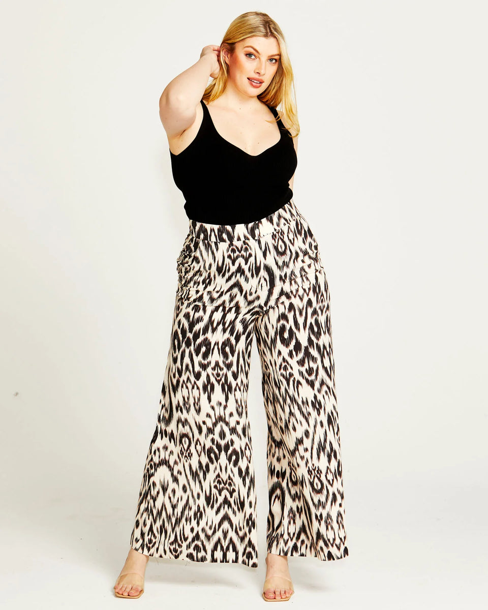 Fate + Becker Paradise Wide Leg Pant 15830PWFA - Abstract Animal ...