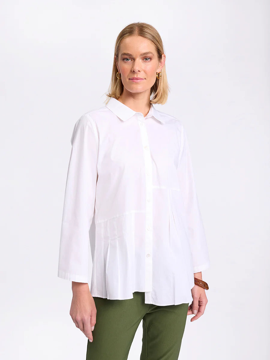 Marco Polo Pleated Essential Shirt YTMS54644 White